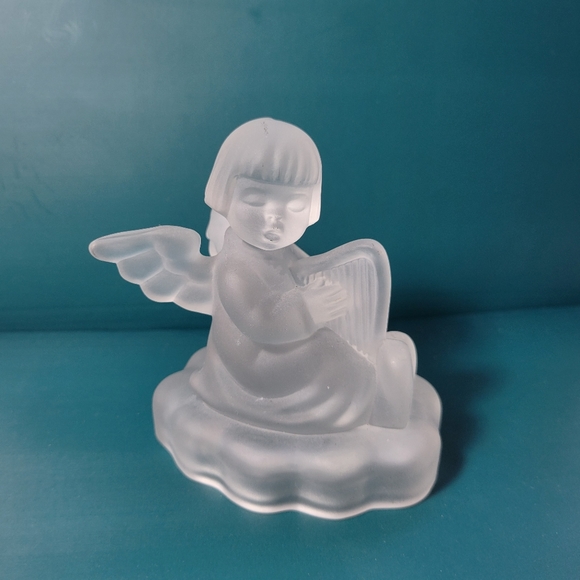 MJ HUMMEL FROSTED GLASS CANDLE HOLDER ANGEL - Picture 9 of 9